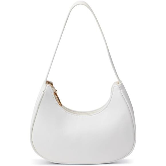 Shoulder Bags Mini Clutch with Zipper White2 - Picture 1 of 7